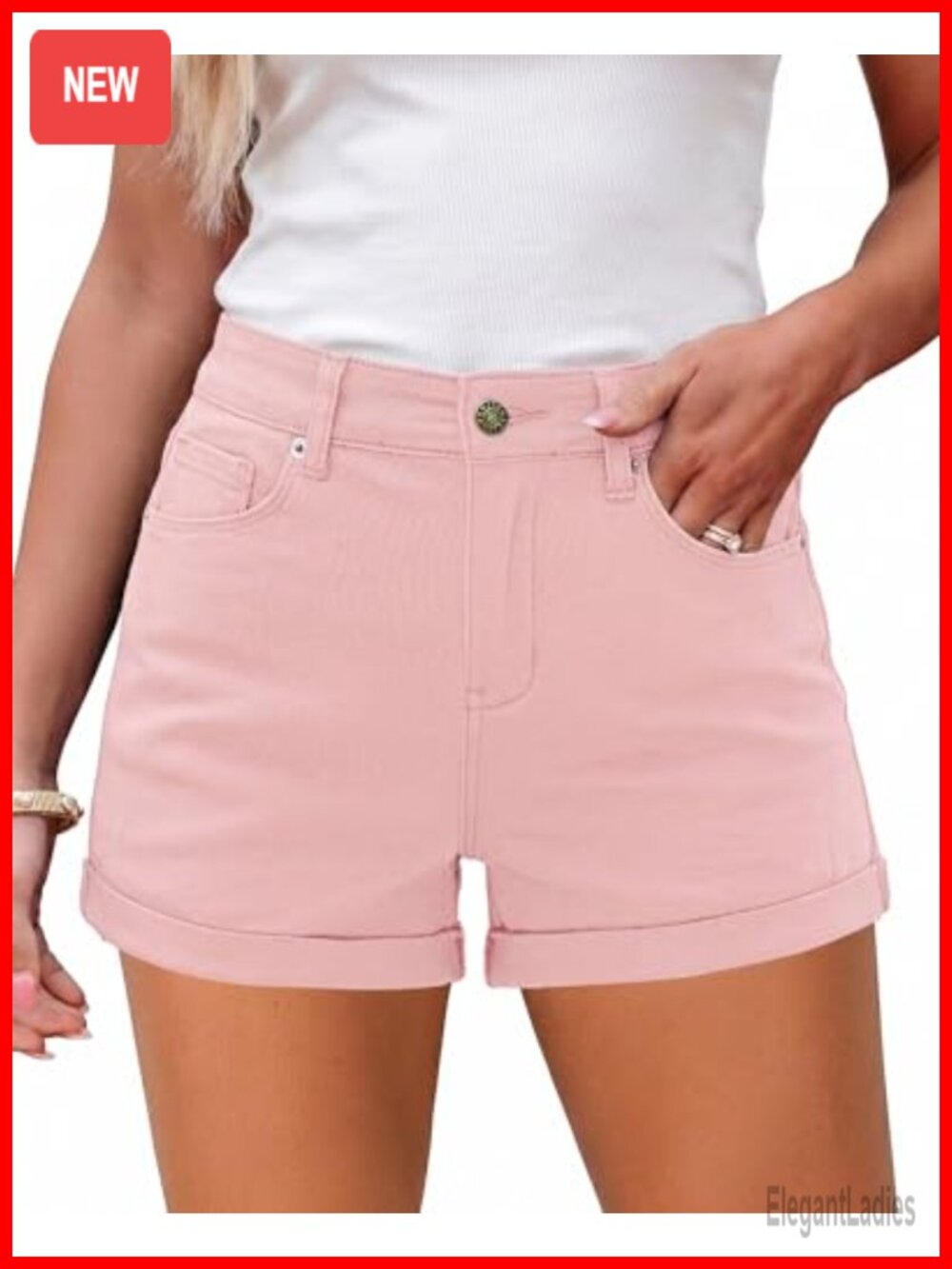 High Waisted Ripped Denim Shorts for Women